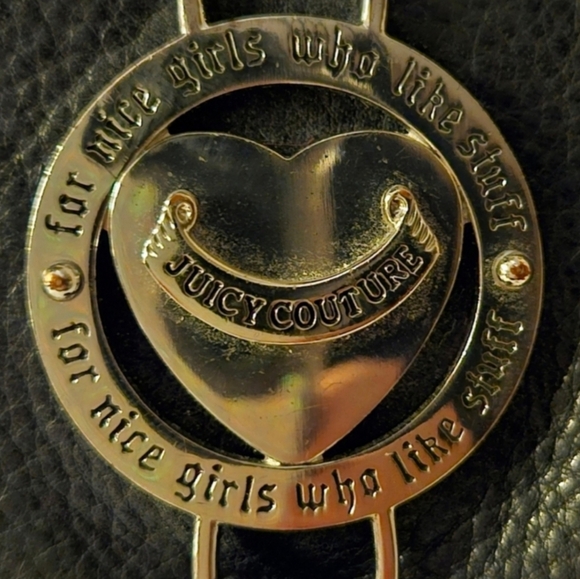 RARE 👑 JUICY COUTURE Y2K Black Genuine Leather Keychain Coin Wallet - Picture 2 of 9